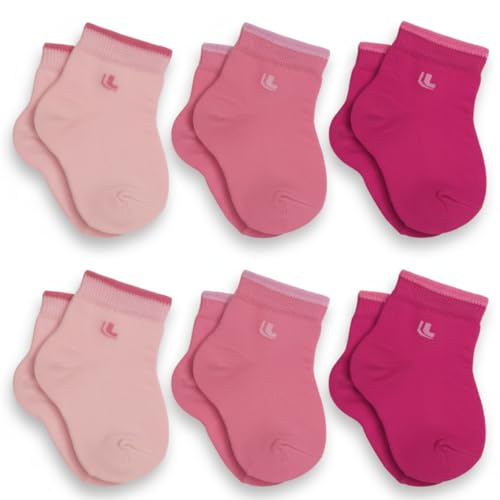Meia Bebê Menina Lupo Kit 6 Pares Tamanho 0 a 4 Meses e 16 a 23 Rn Recém Nascido Cores Rosa e Branco Original Algodão Calcanhar Verdadeiro (BR, Numérico, 16, 23, Rosa)