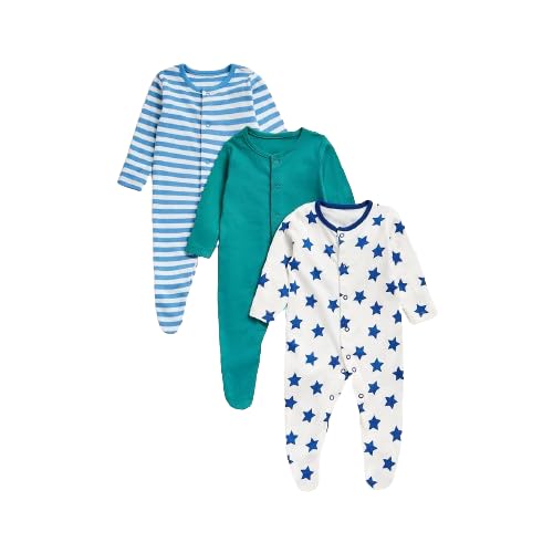 Mothercare Boys EB786 Basics 3 Pack Sleepsuits
