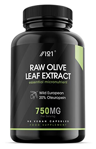 Preisvergleich Produktbild Olivenblattextrakt-Kapseln - 11.250mg - 20% Wildeuropäisches Oleuropein (750mg 1:15 Extrakt), 90 vegane Kapseln - ohne Zusatzstoffe, gentechnikfrei, glutenfrei.