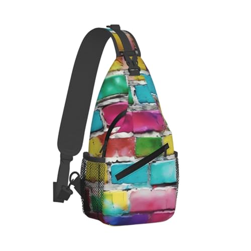 Bolso cruzado estampado graffiti color ladrillo miniatura 2