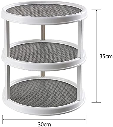 Lazy Susan Rotatable Spice Rack, Non Skid Rotating Spice Rack Condiment Holder, Kitchen Spice Organizer for Cabinets Pantry Refrigerator Bathroom (3 Tiers)