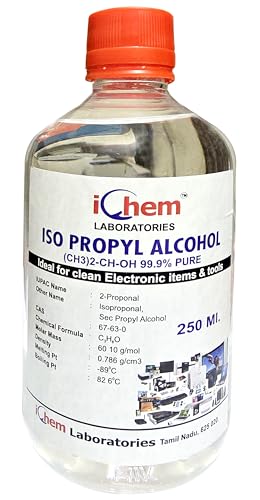 Image of ICHEM Isopropyl Alcohol 99.9% Pure [(CH3)2-CH-OH] CAS: 67-63-0] 250ml Rubbing Alcohol