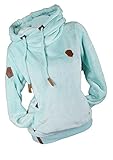 Damen Hoodie Kapuzenpullover Sweatshirt Warmer Teddy Teddyfell Kuschel Pulli Uni kuschelig (Türkis, xx_l)