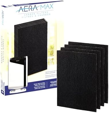 Fellowes Carbon Filters for AeraMax Air Purifiers - 4 Pack (9324201),Black, 16.1" x 12.4" x 0.2"