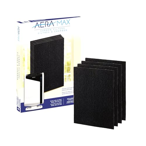 Fellowes Carbon Filters for AeraMax Air Purifiers - 4 Pack (9324201),Black, 16.1" x 12.4" x 0.2" by Fellowes - Used condition - US$18.25