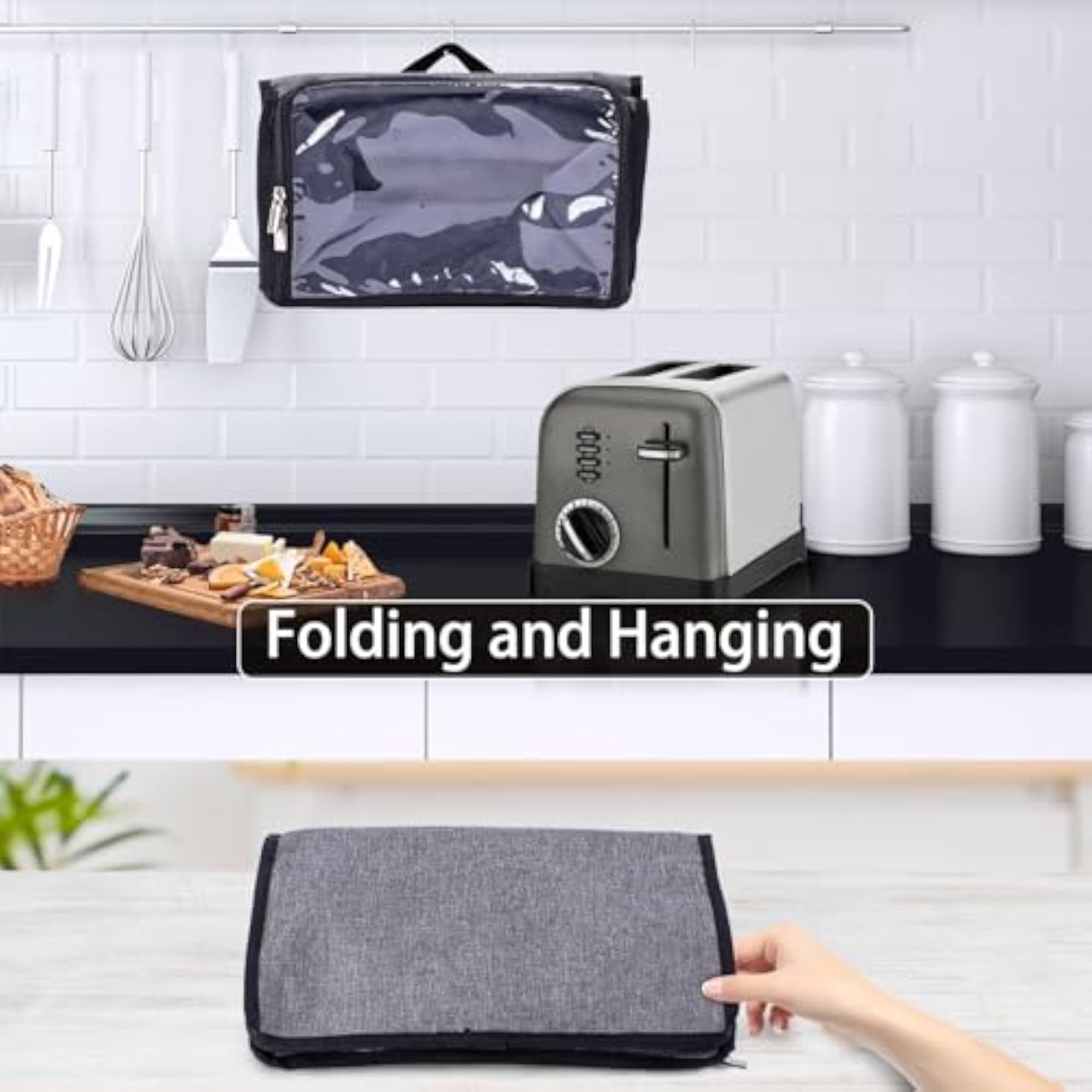 Toaster Cover with Base for 2 Slice Wide Slot