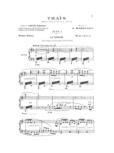 Thaïs: Vocal Score (Kalmus Edition) (French Edition) #TOP6