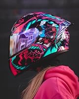 ILM Motorradhelm Integralhelm Herren Damen-Motorcycle Helmet mit 2 Visieren Pinlock-kompatiblen klaren und getönten-Street Bike Motocross Casco DOT&ECE Modell Z501, Legend Pink, L – Ansicht 9