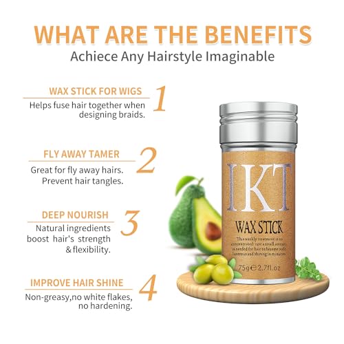 Bastão de cera de cabelo, escova de borda preta, bastão de cera de cabelo para voar, escova de cabel