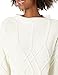 Cable Stitch Women's Mock Neck Braided Cable Sweater - Soft Long Sleeve Solid Color Textured Loose Pullover Knit Top (Large, Cream)