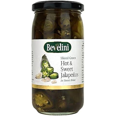Bevelini Premium Mediterannean Hot & Sweet Jalapenos 400g (Pack of 6) Perfect for Burritos, Tacos, Nachos and South American Dishes, Salads, Pizzas, Sauces + More Cover