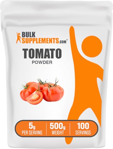 BulkSupplements.com Tomato Powder - Ground Tomato Powder for Coooking - Vegan & Gluten Free, 5g per Serving, 500g (1.1 lbs) (Pack of 1)