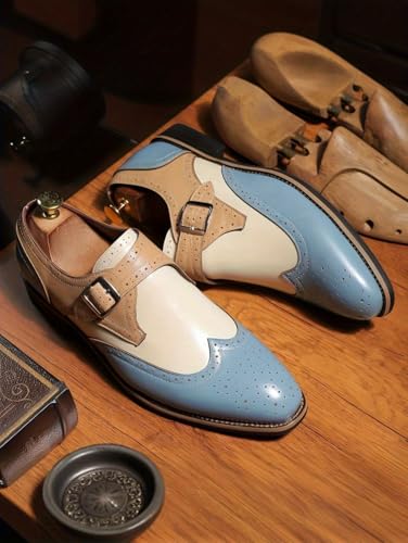Men's Business Casual Shoes Oxford Shoes, with a Monk Strap Design, Fashionable4