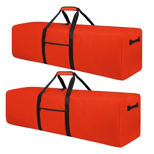 Urbanstand 48 inch Foldable Duffel Lock Zipper Travel Camp, Orange 2Pack