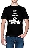 Keep Calm and Eat Marmita Or Sorropotun Negro Hombre Camiseta Tamaño XXL Black Men's tee Size XXL