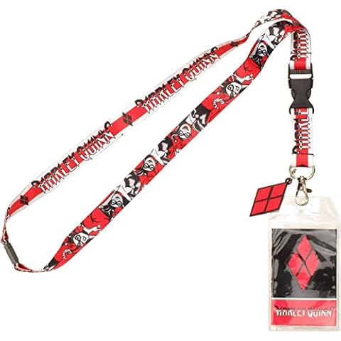 H Quinn Logo/Character ID Holder Lanyard Keychain w/Logo Charm Cover