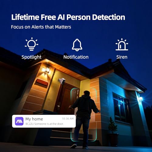 2.5K Wireless Magnetic Home Security Cameras 2-Pack, Outdoor WiFi Free AI Person Detection, 4MP Color Night Vision, Full Duplex 2-Way Audio, IP66 Waterproof Battery Powered by CINMOORE - Image 4
