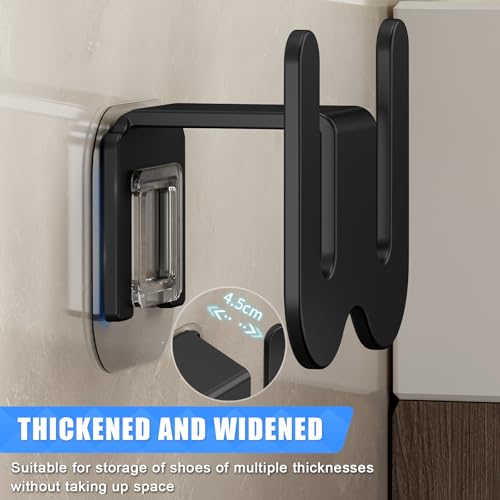 CHAOTEMAI 3 Stück Shoe Rack Schuhorganizer Hängeorganizer Organizer Bad Schuhaufbewahrung Schuhregal Metall Schuhhalter Wand Schuhregal Tür Hängend Wandmontage Schuhhalter Schuh Aufbewahrung(Schwarz)