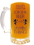 That's What I Do I Drink Beer & I Know Things - Large 16oz Beer Mug - Game of Thrones Inspired -...