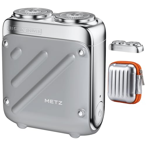 METZ (メッツ) ひげそり 電動シェーバー 【2026改良型・すっきり替刃付き】 シェーバー メンズ 小型 髭剃り 電動 回転式 電気シェーバー コンパクト 電動髭剃り トラベル 旅行用 超軽量 携帯 しぇーばー 男性 ひげ剃り トラベラー タイプc 充電式 IPX7防水 敏感肌用 乾湿両用 出張 車内常備 彼氏 プレゼントの商品画像（Amazon）