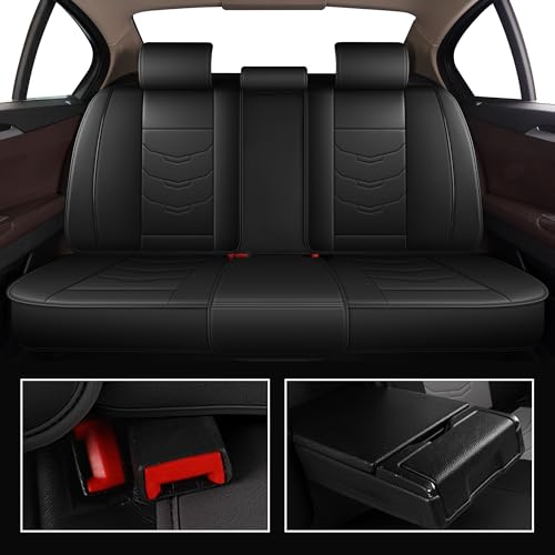 RAWAKORW Car Seat Covers Fit for Hyundai Tucson 2007-2025 2026 Full Set Luxury Leather Seat Cushion Waterproof Automotive Seat Protectors(5 Seat,Black) by RAWAKORW - Used condition - Image 2