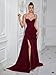 Formal Dress for Women Evening Gown Party Cocktail Spaghetti Sexy V Neck Sparkly Wedding Guest Floor-Length Prom Dresses Wine Red-M
