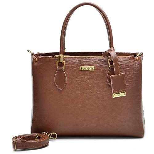 Kit Bolsa Feminina 3 Peças Quadrada Grande Baú e Carteira Caramelo 20010 - Duart's