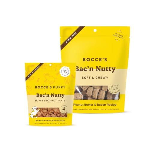 Bocce's Bakery Bac’n Nutty Cookie + Training Dog Treat Bundle – Natural, Wheat-Free Soft & Chewy Cookies Made with Real Ingredients and Baked in The USA – 2 Pack Bundle