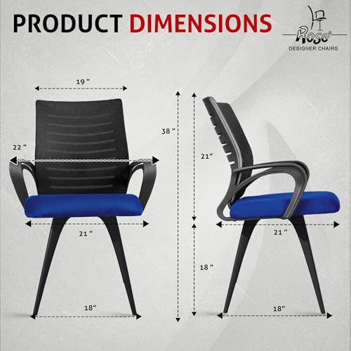 Image of ROSE Elite | 3 Years Brand Warranty | Ergonomic Office Chair, Study, WFH, Revolving, Rolling, Desk, Task, Laptop, Student Chair (Blue Seat & Black Back, Elite MB Reception)