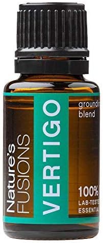 Nature's Fusions Vertigo Relief, Ginger Oil Nausea Relief Essential Oil Blends (15ml) - Fast-Acting Motion Sickness Relief, Morning Sickness Relief, Dizziness Relief, & Vertigo Medicine w/ Peppermint