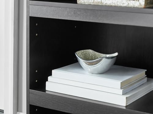 3-Shelf Bookcase with Adjustable Shelves, Freestanding Storage Cabinet for Living Room, Office, Bedroom, Black Finish, Sturdy Closed-Back Design (Manufactured Wood)