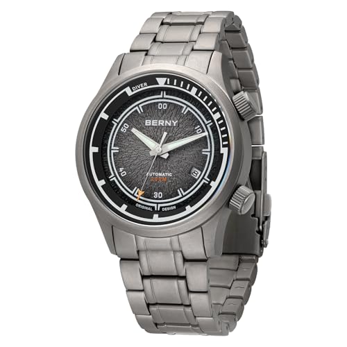Berny Reloj automático de buceo para hombre, t