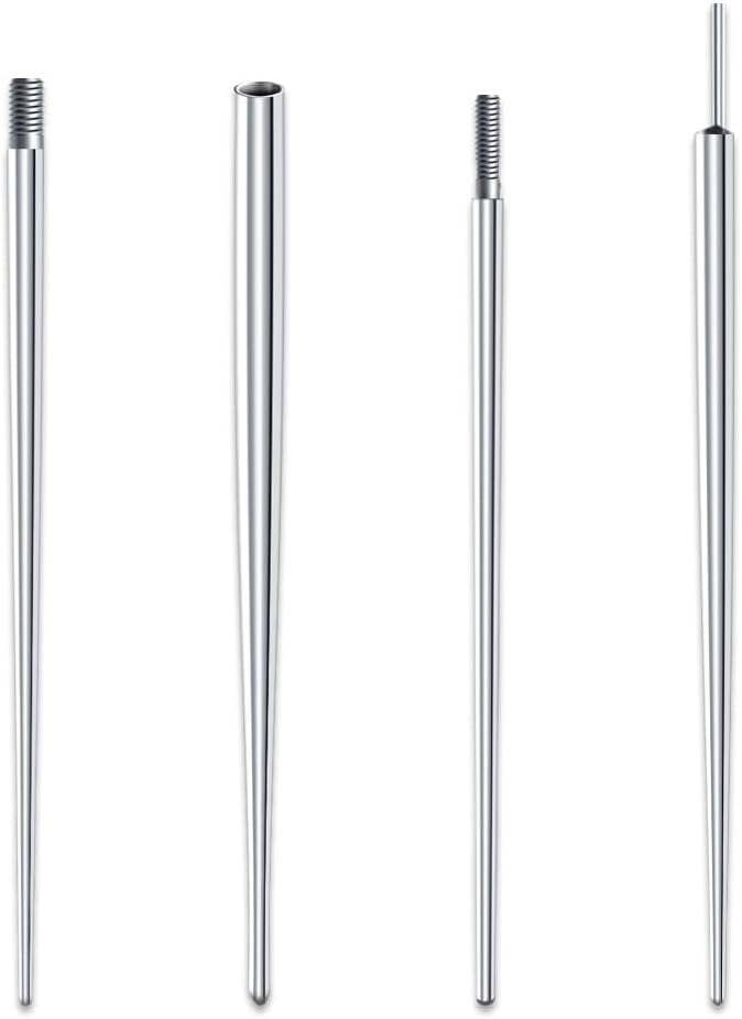 LEOGON Piercing Taper Kit for Ear, Nose, Navel, Lip, Eyebrow | Curved & Straight Stainless Steel Tapers | 14G, 16G, 18G, 20G Threadless Insertion Tool for Piercings