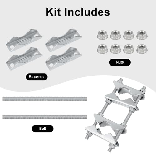 Double Antenna Mast Clamp - Heavy Duty Galvanized Iron Mount for Secure Pole-to-Pole Connection, Rust-Resistant, Ideal for Antennas and Satellite Dishes 2PCS by XRDS -RF - Used condition - Image 3