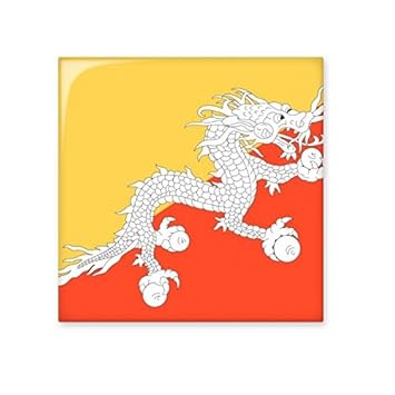 DIYthinker Bhutan National Flag Asia Country Symbol Mark Pattern Ceramic Bisque Tiles for Decorating Bathroom Decor Kitchen Ceramic Tiles Wall Tiles Medium Multi