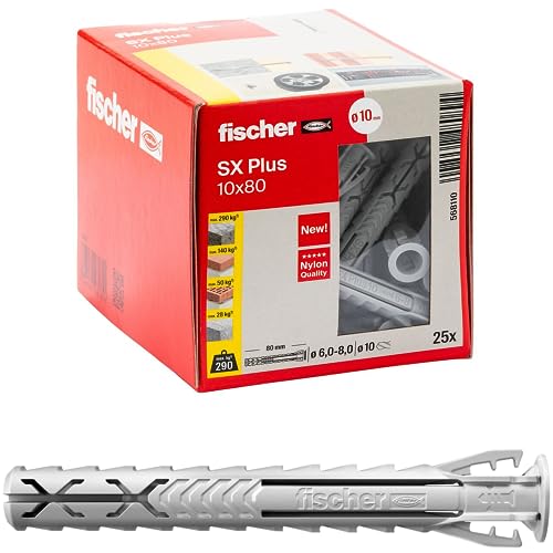 Fischer 568110 Sx Plus 10X80 Versione Lunga, Grigio, 10X80 Mm