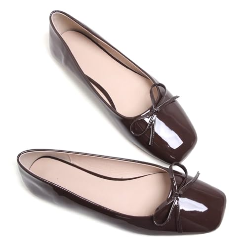 Image of Dear Time Women's Casual Foldable Ballet Flats Square Toe Ballerina Flats Shoes Comfortable