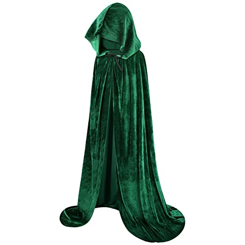 Olreco Green Cloak with Hood Women Green Hooded Cloak Sanderson Sisters Costumes Womens Hooded Cape Hooded Robe Costume Cloaks