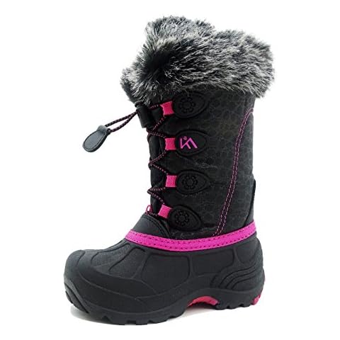 ICEFACE Kids Winter Snow Boots Waterproof and Insulated for Girls and Boys (1 M US Little Kid, Pink) Cover
