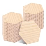 36 PCS 4 Inch Unfinished Wood Coasters, Premium Hexagon Wooden Plaques for DIY Crafts, Drawing, Painting, Wood Engraving, Wood Burning, Laser Scroll Sawing and Home Decoration