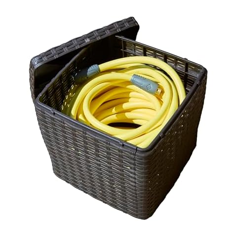 Outdoor Garden Hose Storage Holder, Decorative Lawn Box, Storage for Garden Tools, Dog Toys, Sports Balls and Pool Accessories, 200ft Lightweight Hose Capacity Cover