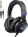 NUBWO HD01 Studio Headphones Wired, Hi-Res Over Ear Headphones with 1/4 inch to 3.5mm Adapter, Lightweight Closed Back DJ Headphones for Piano Guitar AMP Recording Mixer Amplifier