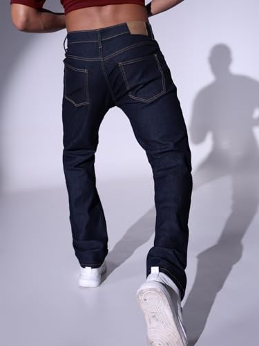 Image of Hubberholme Men Black Cotton Fabric Relaxed Fit Mid-Rise Stretchable Jeans