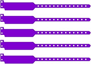 CombiCraft 100 Pulseras de vinilo color Lila .Correas con cierre a presión a prueba de manipulaciones, práctica pulsera para adultos y niños