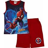 arlis Ensembles shorts et haut Spiderman Marvel - Ensemble T-Shirt + Short Spiderman Marvel (rouge-A, 4 Ans)