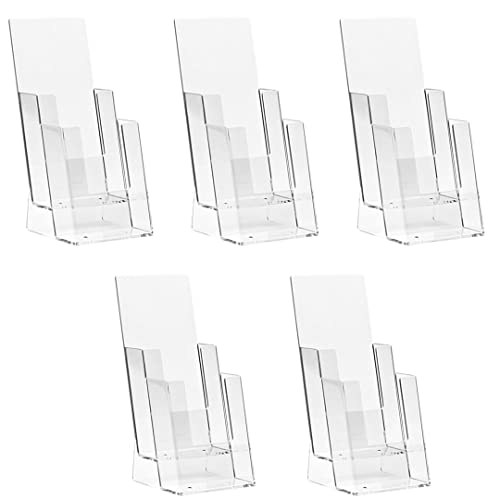 Danieli | Expositor para folletos de 3 plazas A5 de mesa de acrílico transparente - Expositor para folletos de mesa - Expositor para volantes, tarjetas y tarjetas (3) Cover