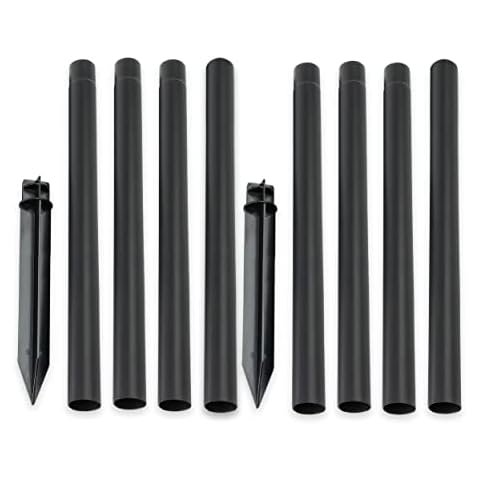 ZOOHAR Outdoor Light Pole Extension Kit - 55"/4.6FT Stainless Steel with ABS Stakes, for Enhancing Garden Lights and Torches, Garden, Patio, Parties, Wedding，1.2in Diameter (2 Sets, 10 pcs) Cover