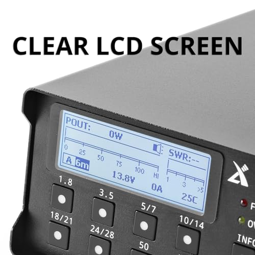 Xiegu GPA100 100W HF/6 m Solid-State-Linearverstärker für QRP-Funkgeräte, 7-Band-HF-Verstärker mit automatischer/manueller Bandumschaltung für G90/X6100/X6200, Bluetooth-Bandsteuerung für IC-705