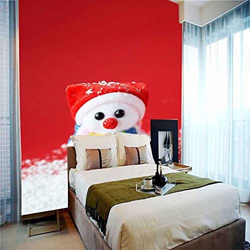 Poster mural géant de Noël rouge auto-adhésif pour grand salon moderne - 3