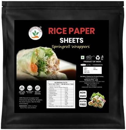 Rice Paper Sheets 400g | Gluten-Free Spring Roll Wrappers, 22cm | for Fresh Rolls, Fried Wraps, Dumplings & Vietnamese Dishes